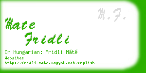 mate fridli business card